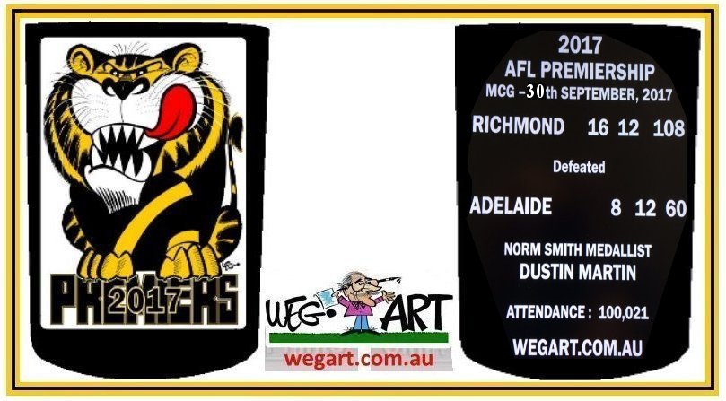 2017 Richmond Tigers Prem Stubby Holder Includes POST IN AUST